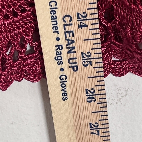 Red Lace Crochet Tank Top Blouse 310 boho - Picture 10 of 11